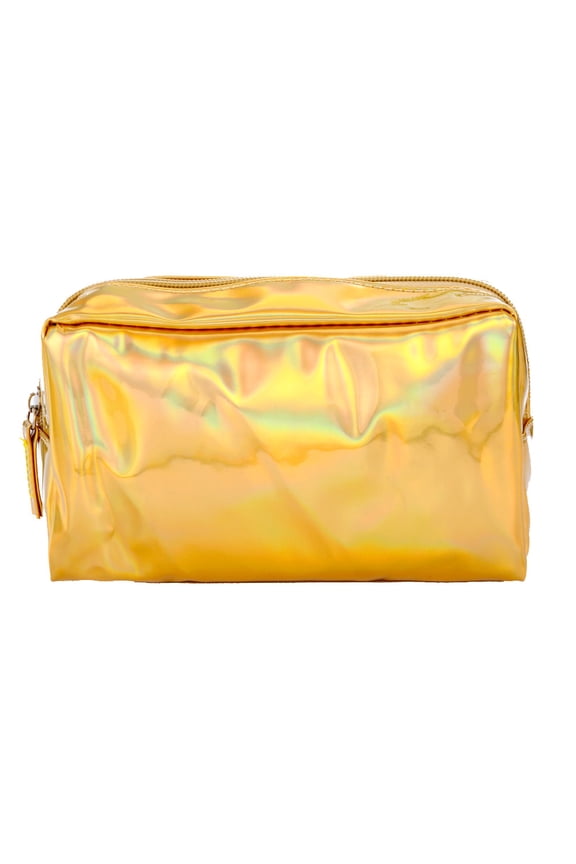 Laser Pu Pouch,Gold Pencil Case,Colorful Stationery Pen Pencil Case Cosmetic Bag Travel Makeup Bag High Capacity,Cosmetic Bag,1X Laser Pen Bag Gold