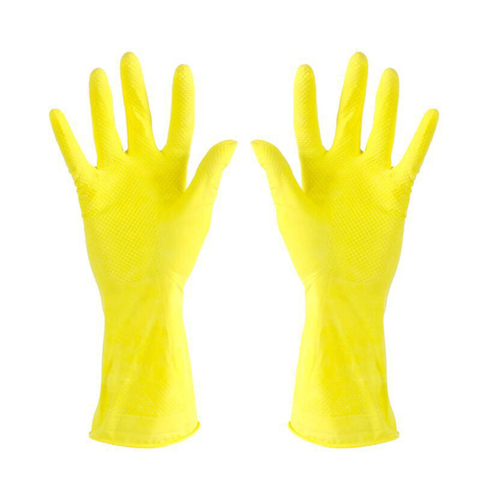 Fdelink Latex Gauntlets Long Rubber Warm Gloves Kitchen Dish Washing ...