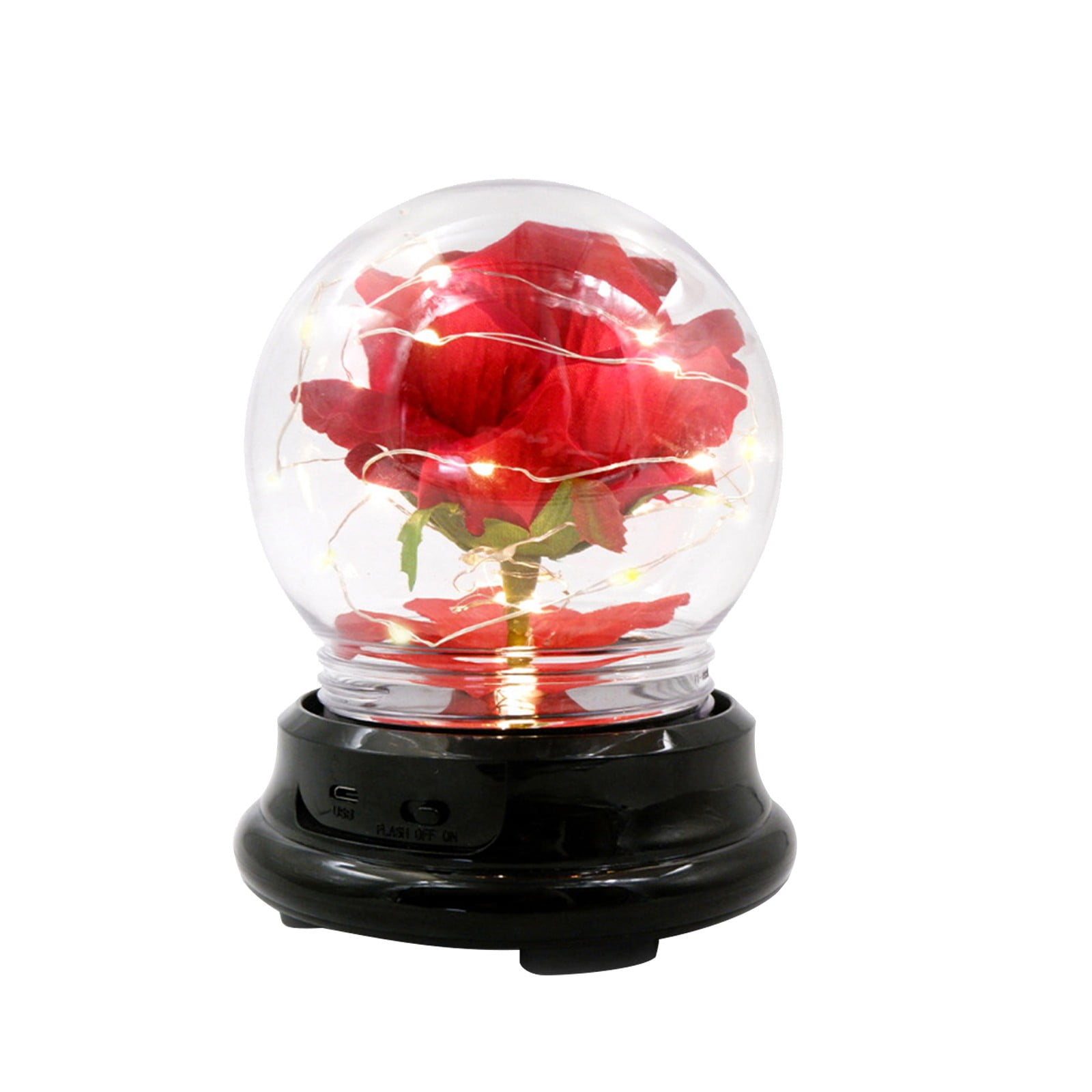 Fdelink the Light for Her String Artificial Flowers Gif Rose Led on Rose  Rose Preserved Beauty and Decorations Thanksgiving Gift the Flower on Light  ...