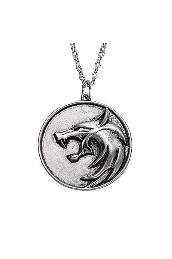 Lion Accessoriess Pendant Necklace Male Witcher Wolf Head Totems Exaggerated Tag Accessories