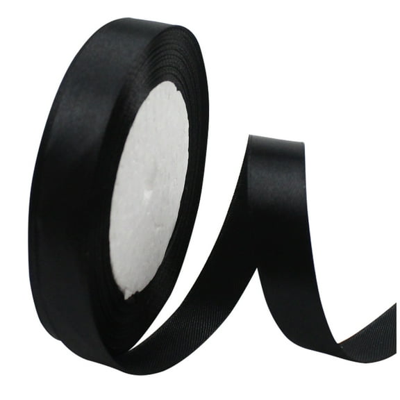Fdelink Narrow Goodss Decorative Gift Silk Bandwidths and Ribbons Fabric Ribbons for Wedding, Christe Gift Wrapping Paper Black