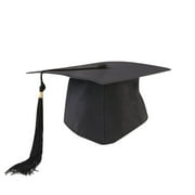 Fdelink Neutral Adult Child Graduation Cap with Tassel Adjustable High School University Graduation Hat Black