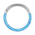 thumbnail image 1 of Fdelink Nose Ornament 16G Opal Septum Rings Hoop Nose Ring Lip Rings Stainless Steel Hinged Segment Ring Seamless Ring Cartilage Earrings Hoop Tragus Septum Piercing Jewerly, 1 of 3