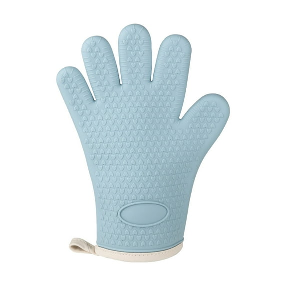 Fdelink Oven Mitts Heat Insulating Gloves Heat Resistants Gloves Silica Gel Kitchen Heat Insulation Oven Gloves Baking High Temperature Resistants Thickened Microwave Oven Hand Socks (Blue)