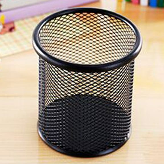 Fdelink Pencil Case Clearance! Round Grid Iron Debris Bin, Cylinder Circular Grid Desktop Pencil Multifunction Creative Study Stationery