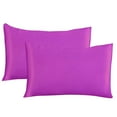 thumbnail image 1 of Fdelink Pillow Cases Silk Pillowcases 2 Pack for Hair and Skin Both Sides Proof Soft Breathable Smooth Silk Pillow Cover Purple, 1 of 4