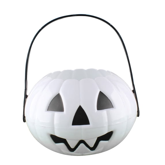 Fdelink Pumpkin Keg Decoration Foldable and Detachable Two and A Half Pumpkin Bucket Large White