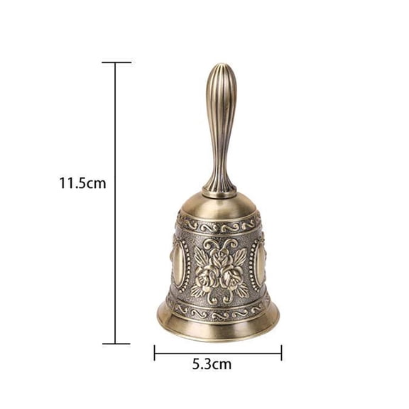 Fdelink Range Extender Retro Metal Tone Copper School Dinner Shop Hand Bell Tea Bell Hand Held Brown