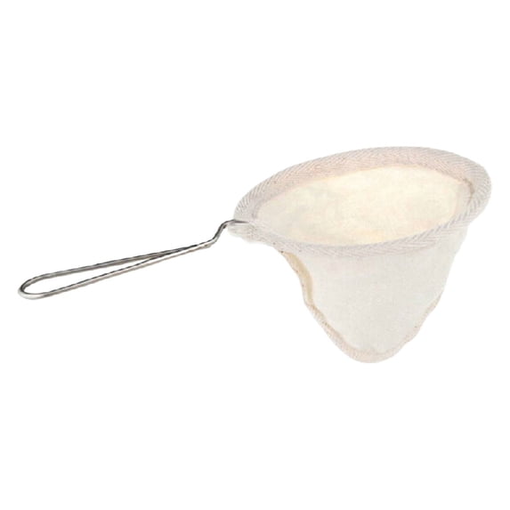 Fdelink Reusable Coffee Sock Filter with Stainless Steel Handle | Cloth Tea Strainer Filter for Home, Office, Manual Drip Coffee Brewing | Handmade Coffee Filter for Cuban Coffee,