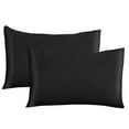 thumbnail image 1 of Fdelink Silk Pillowcases 2 Pack for Hair and Skin Both Sides Proof Soft Breathable Smooth Silk Pillow Cover Pillo Cover Black, 1 of 6