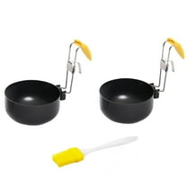 Fdelink Stainless Poached Egg Cooker Egg Poacher Pan Egg Rings Ear Egg Boiler Poached Egg Maker Non Stick Egg Poacher Boiled Eggs for Kitchen Tool (2Pcs), Biscuit Moulds, Cooking Molds