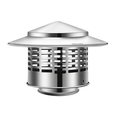 Fdelink Stainless Steel Chimney Cap,Vent Cover,Chimney Cap Chimney Cover Stainless Round with Screen Chimney Rain Cap Fireplace Chimney Caps for Outside Roof Vent Cap Stove Pipe(75Mm/3In)