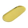 thumbnail image 1 of Fdelink Stainless Steel Decorative Tray Jewelry Dish Cosmetics Organizer Bathroom Clutter Serving Platter Small Storage Tray Oval, Storage Organizer, Storage Racks and Shelving, 1 of 8