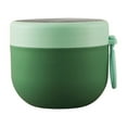 thumbnail image 1 of Plastic Insulated Oatmeal Cup Green, Fdelink Vacuum Insulated Food Jar with Spoon Plastic Insulated Food Container Insulated Food Soup Cup Leakproof School Picnic Outdoor Hot and Cold Food (600Ml), 1 of 9