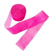 Fdelink Streamer Party Decorations 1 Roll Glow Crepe Paper Fluorescent Neon Paper Streamers for Wedding Birthday Neon Party Fiesta Party Prom Dance Party Photography Party Light-Up Decoration Hot Pink