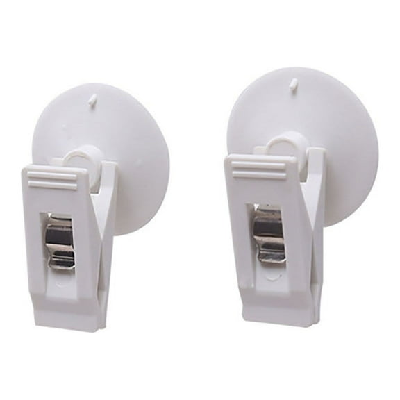 Fdelink Suction Cup Clip Set of 2 Car Suction Cups Sunshade Curtains Card Holder Securing Clip Home Textile Storage White