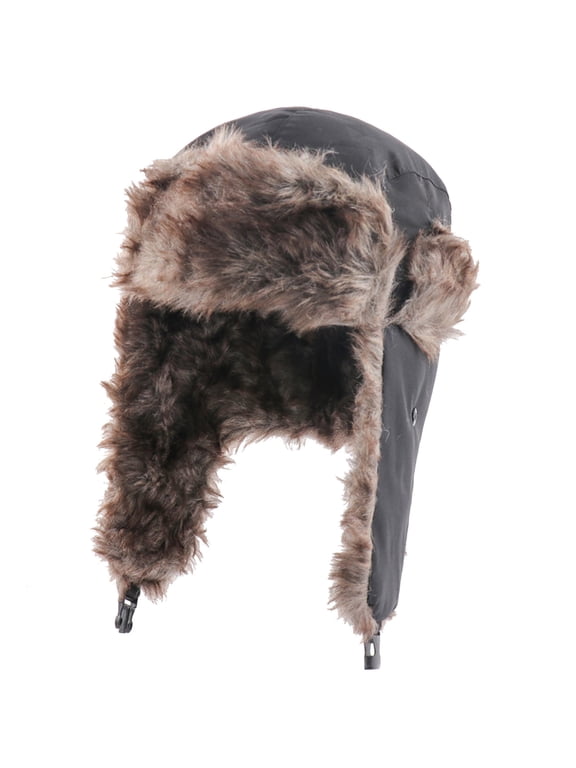 Trapper Hat Winter Hats Cap Men's Waterproof Thunderhead Windproof Ski Cap Cold Ear Cap Baseball Caps Black