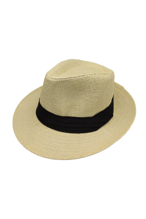 Unisex Men Women Panama Wide Brim Straw Hats Aldult Jazz Straw Hat Top Hat Sun Hat Sun Hat (Yellow)