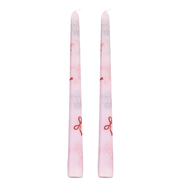 Fdelink Valentine's Day Heart-Shaped Pillar Candles Two Cone-Shaped Candles, Perfect for Table Decoration Unscented, Long-Burning the Perfect Choice for a Dinner Date Or Anniversary