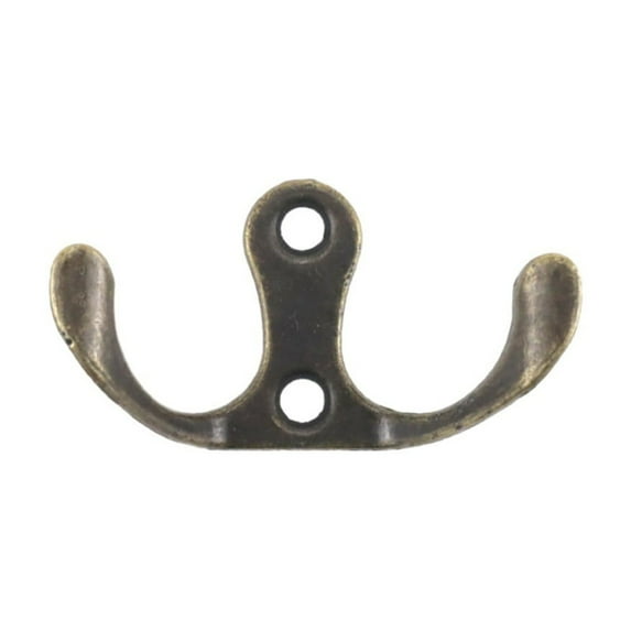 Fdelink Vintage Coat Hook,A Wall Hook,Double fork Coat and Hat Hook Wall Mounted Antique Brass Wall Hook Practical Rural Hook Suitable for Jackets Scarves Bags Towels Keys Hats Cups Hats