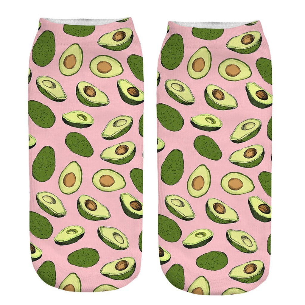 Fdelink Women 3d Cartoon Funny Crazy Cute Fruit Amazing Novelty Print Ankle Socks 3d Socks 
