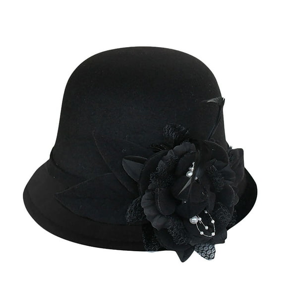 Fdelink Women Fashion Wool Beret French Style Painter Hat Cap Vintage Warm Party Top Hat, Fashion Hat (Black)