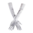 thumbnail image 1 of Fdelink Women'S Long Satin Finger Gloves Elbow Length 1920S Opera Bridal Dance Gloves Arm Sleeve (White), 1 of 8