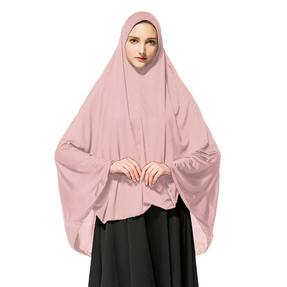 Fdelink Women's Prayer Khimar Ready to Wear Long Hijab with Under Scarf, Women Scarf (Khaki)