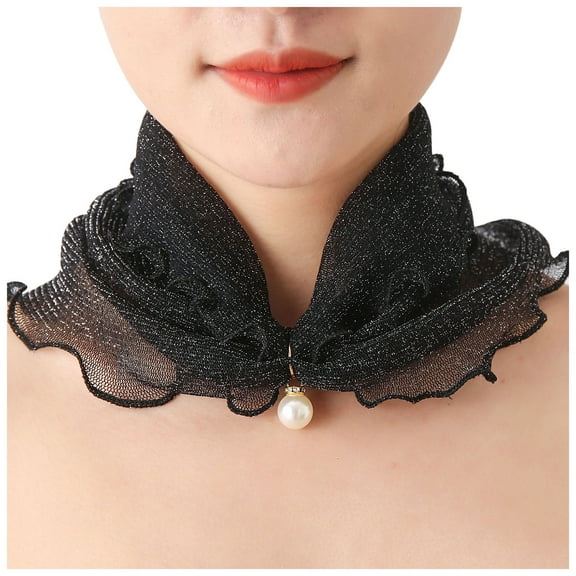 Fdelink Women's Sun Proof Thin Spring Summer Headband Cervical Vertebra Neck Scarf, Women Scarf (Black)