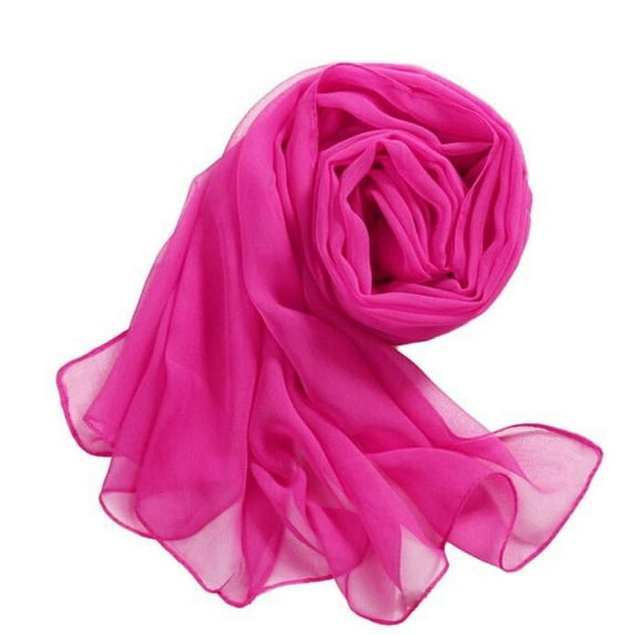 Fdelink Wrap Beach Clearance Women Girls Chiffon Thin Soft Long Scarf & Shawl Hot Pink