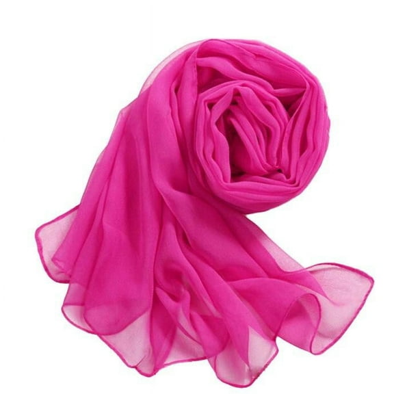 Fdelink Wrap Beach Clearance Women Girls Chiffon Thin Soft Long Scarf & Shawl Hot Pink