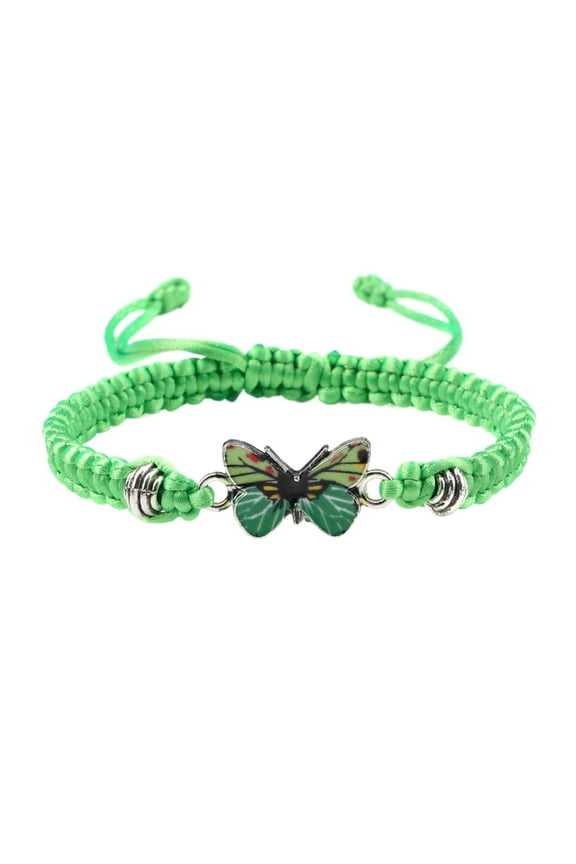 a Bracelet Butterfly Bracelets for Teen Girls Adjustable String Butterfly Bracelets for Women Cute Butterfly Charm Bracelets Green