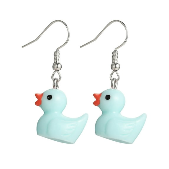Fdelink a Earing Fashion Cartoon Animal Cute Duck Earrings for Women Jewelry Gifts Sky Blue
