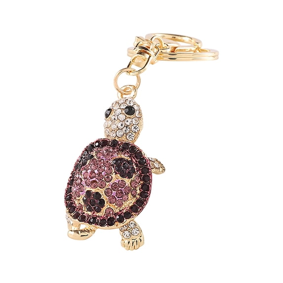 Fdelink a Keychain Keychain Turtle Diamond Turtle Keychain Key Ring Charm Diamond Keychain for Men and Women Red