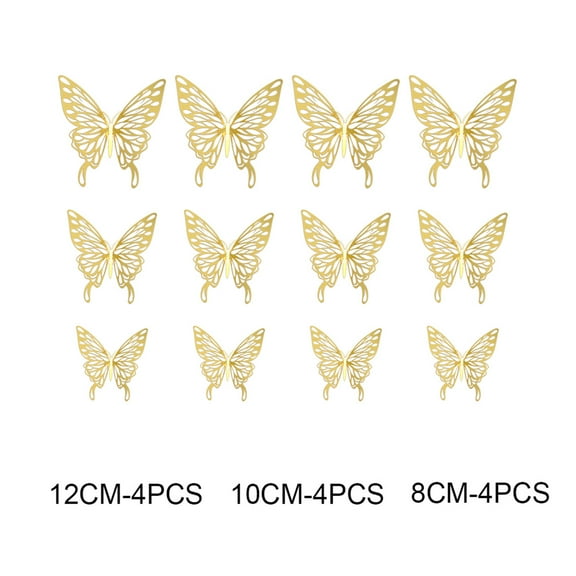 Fdelink the Sticker 3D Hollow Butterfly Wall Stickers Home Decor Cardboard Butterfly Wall Stickers Gold