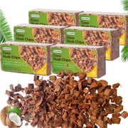 Fdgarden Natural Coco Husk Chips Mulch, 6 lb with Water Retention