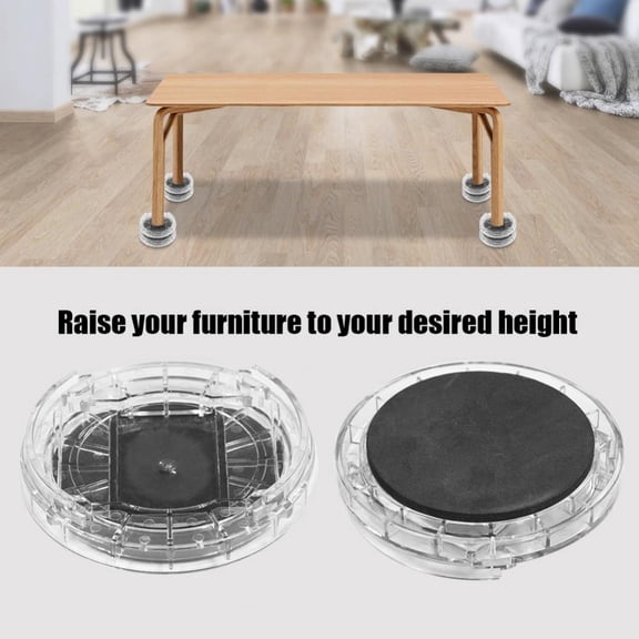 Fdit 8Pack Round Multi-slot Non-slip Bed Risers Sofa Chair Table Furniture Leg Lifter