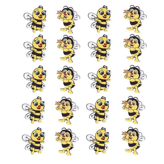Fdit Cartoon Buttons,20pcs Wooden Buttons Bee Shape Cartoon Decorative Painted Button Clothing Accessories For Sewing Scrapbook,Clothes Button
