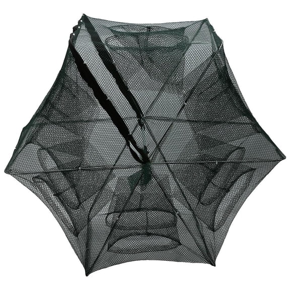 Fdit Fishing Gear,6/12 Holes Automatic Fishing Net Shrimp Cage Nylon Foldable Crab Fish Trap Cast
