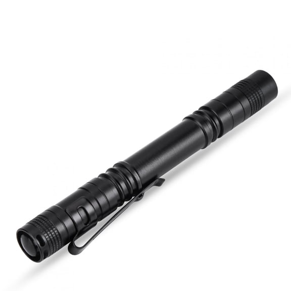 Fdit LED Flash Light, Pocket Flashlight Waterproof 1Pc 34g Black Sturdy Durable For Outdoor Use For Daily Use For Adult Children For Flat