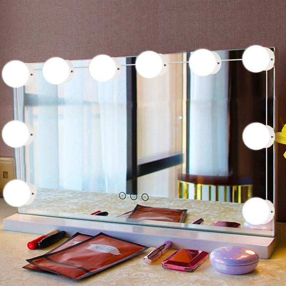 Fdit Makeup Mirror Light,LYUMO 10Pcs LED Makeup Comestic Mirror Light Kit with Dimmable Light Bulb,Cosmetic Mirror Light