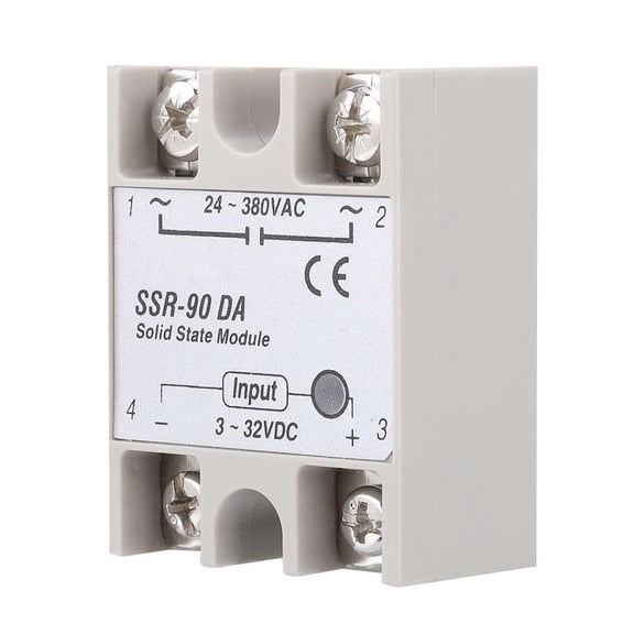 Fdit Solid State Relay,SSR-90DA 90A Solid State Relay Module SSR DC-AC Input 3-32V DC, Relay Module
