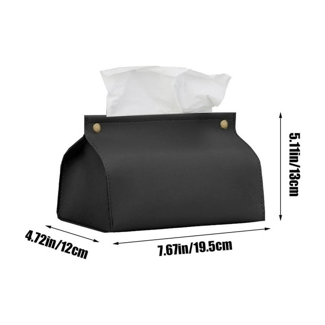 Fdksdf Tissue Box Cover Holder PU Leather Tissue Box Cover, Kleenex Box Case Organizer for Bathroom Vanity Countertop Night Stands Office Desk
