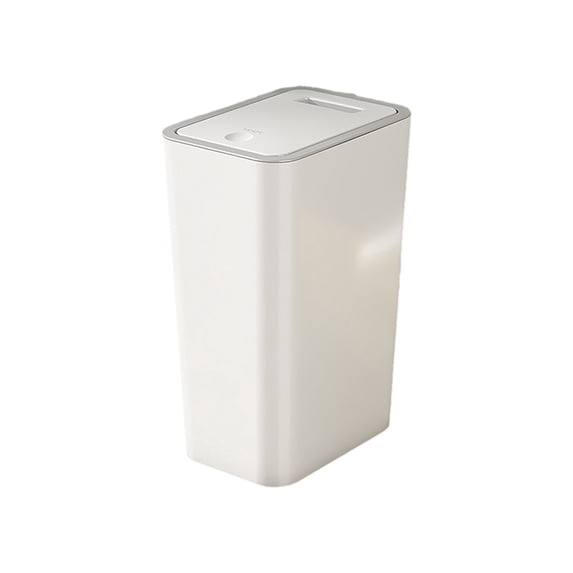 Fdksdf Trash Can with Lid, Plastic Garbage Can with Push Button, Narrow Waste Basket for Kitchen,Bathroom Trash Can for Home,Living Room,Office