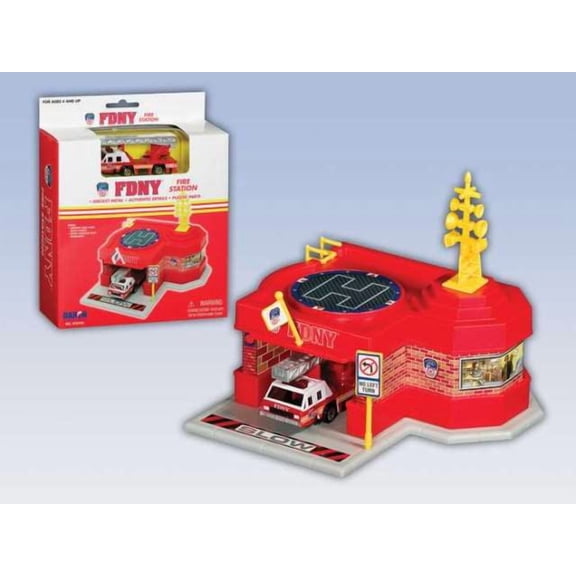 Daron Worldwide Trading RT8720 FDNY Mini Fire Station with 1 Vehicle