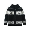 thumbnail image 1 of Fdqin Boys Christmas Sweater Cardigan Girls Reindeer Snowflake Collared Knitted Sweaters Kids Button Down Ugly Christmas Cardigans Black 9-10 Years, 1 of 11
