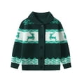 thumbnail image 1 of Fdqin Boys Christmas Sweater Cardigan Girls Reindeer Snowflake Collared Knitted Sweaters Kids Button Down Ugly Christmas Cardigans Green 4-5 Years, 1 of 11