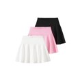 thumbnail image 1 of Fdqin Girls Skirts 3pcs Elastic High Waisted Tennis Skirts Kids Athletic Running Flowy Mini Skirt Pink White Black 7-8 Years, 1 of 8