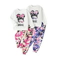 thumbnail image 1 of Fdqin Girls Sweatsuit 4 Pcs Long Sleeve Cartoon Print Sweatshirts and Cargo Sweatpants Fall Winter Clothing Sets Pink Purple 3-4 Years, 1 of 6