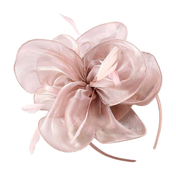 Fdrone Fascinators Hat Flower Mesh Ribbons Feathers on a Headband and a Clip Tea Party Headwear for Girls and Women Tea Party Headband Wedding Hair Clip